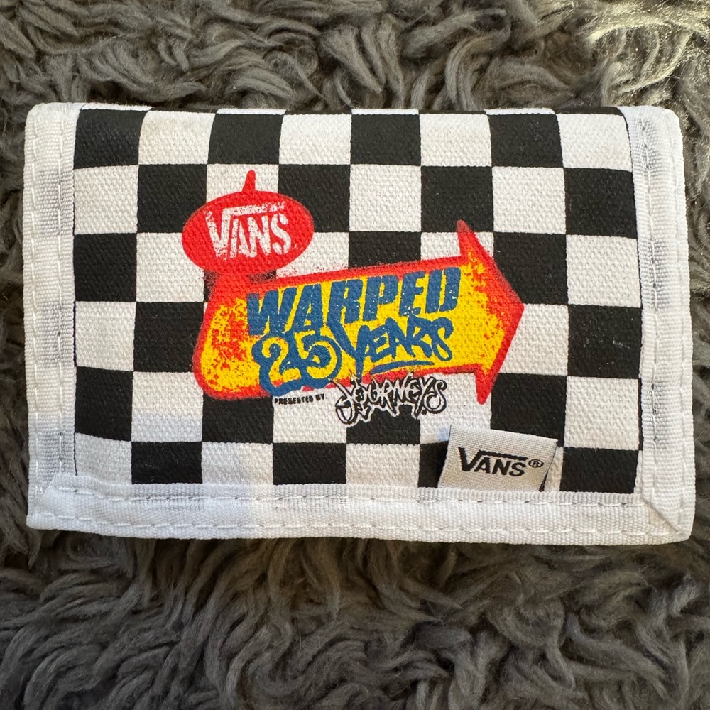 Vans “Warped 25 Years” Black & White Checkered Trifold Wallet